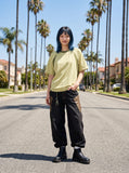 DAXUEN Casual T-shirt with contrasting colors and graphics — model photo