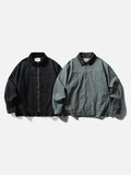 DAXUEN light grey contrasting corduroy collar boxy jacket