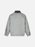 DAXUEN light grey contrasting corduroy collar boxy jacket