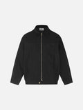 Contrasting Corduroy Collar Boxy Jacket