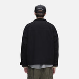 DAXUEN light grey contrasting corduroy collar boxy jacket