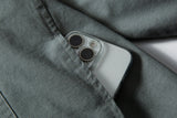 DAXUEN light grey contrasting corduroy collar boxy jacket