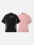 DAXUEN Short-sleeved crew-neck T-shirt with contrasting panels