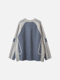DAXUEN grey oversized contrasting knit cardigan