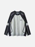 DAXUEN grey oversized contrasting knit cardigan
