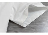 DAXUEN white contrasting letter embroidered crew neck T-shirt