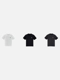DAXUEN white contrasting letter embroidered crew neck T-shirt
