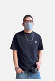 DAXUEN white contrasting letter embroidered crew neck T-shirt