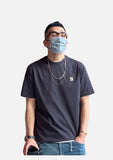 DAXUEN white contrasting letter embroidered crew neck T-shirt