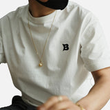 DAXUEN white contrasting letter embroidered crew neck T-shirt