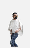 DAXUEN white contrasting letter embroidered crew neck T-shirt