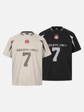 DAXUEN light beige contrasting-panel short-sleeve T-shirt