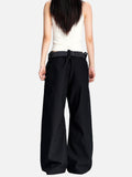 DAXUEN black and white contrasting polka dot wide-leg pants