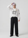 DAXUEN black and white contrasting polka dot wide-leg pants — model photo