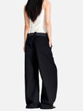 DAXUEN black and white contrasting polka dot wide-leg pants