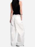 DAXUEN black and white contrasting polka dot wide-leg pants