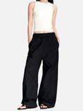DAXUEN black and white contrasting polka dot wide-leg pants