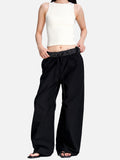 DAXUEN black and white contrasting polka dot wide-leg pants