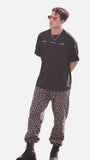 DAXUEN black oversized contrasting text blocks T-shirt
