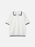 Contrasting Trim Knit Polo Shirt