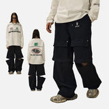 DAXUEN Black convertible wide-leg cargo pants
