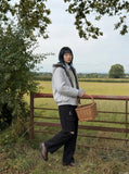 DAXUEN Black convertible wide-leg cargo pants — model photo