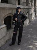 DAXUEN Black convertible wide-leg cargo pants