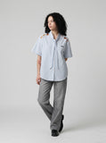 DAXUEN Cool Cartoon Embroidered Collar Shirt | DAXUEN — model photo