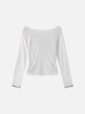 DAXUEN Cowl neck long sleeve top with layered design