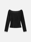DAXUEN Cowl neck long sleeve top with layered design