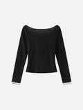 DAXUEN Cowl neck long sleeve top with layered design