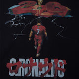 DAXUEN black oversized cracked-number trophy graphic tee