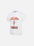 DAXUEN black oversized cracked-number trophy graphic tee