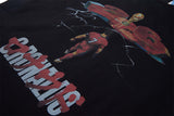 DAXUEN black oversized cracked-number trophy graphic tee