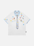 DAXUEN Crayon print short-sleeved collared shirt