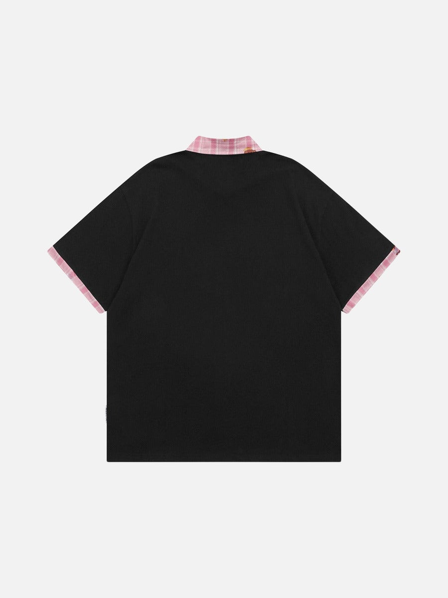 DAXUEN Crayon print short-sleeved collared shirt