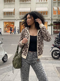 Cream Leopard Print Hooded Cardigan