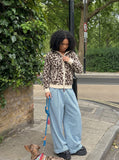 Cream Leopard Print Hooded Cardigan