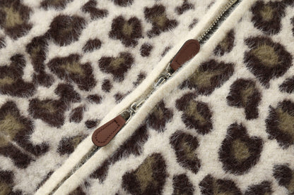 Cream Leopard Print Hooded Cardigan