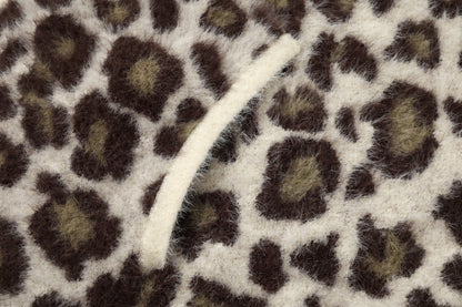 Cream Leopard Print Hooded Cardigan