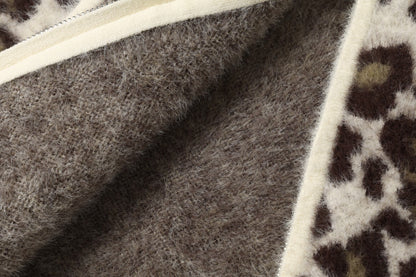 Cream Leopard Print Hooded Cardigan
