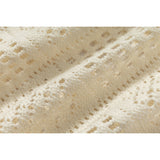 DAXUEN cream open-knit geometric short-sleeved shirt