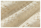 DAXUEN cream open-knit geometric short-sleeved shirt