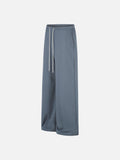 DAXUEN light blue distressed wide-leg denim jeans with cream ribbed waistband