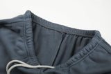 DAXUEN light blue distressed wide-leg denim jeans with cream ribbed waistband