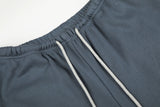 DAXUEN light blue distressed wide-leg denim jeans with cream ribbed waistband