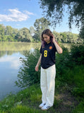 DAXUEN cream wide-leg relaxed pants — model photo