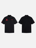 DAXUEN Men's loose-fitting polo shirt with red embroidery