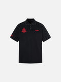 DAXUEN Men's loose-fitting polo shirt with red embroidery