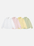 DAXUEN Crinkled long-sleeved button-up shirt